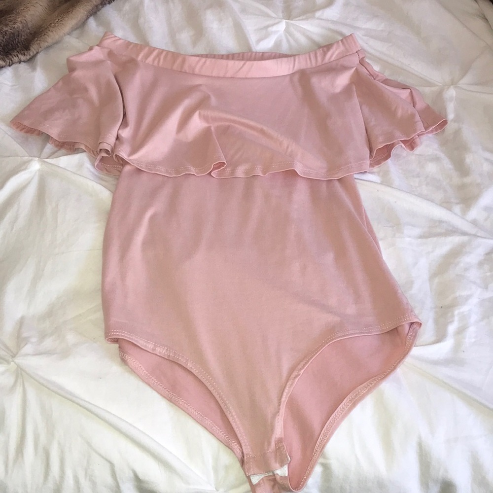 Pink ruffle bodysuit
